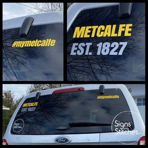 Metcalfe Est. 1827 Bumper Sticker